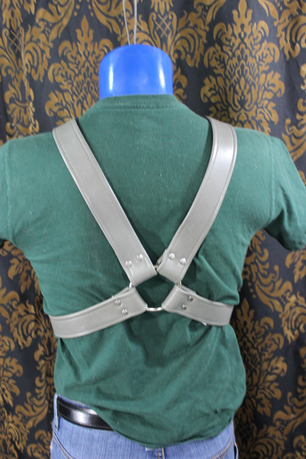 Classic Gray Extended X Harness, Soft Leather Strapping