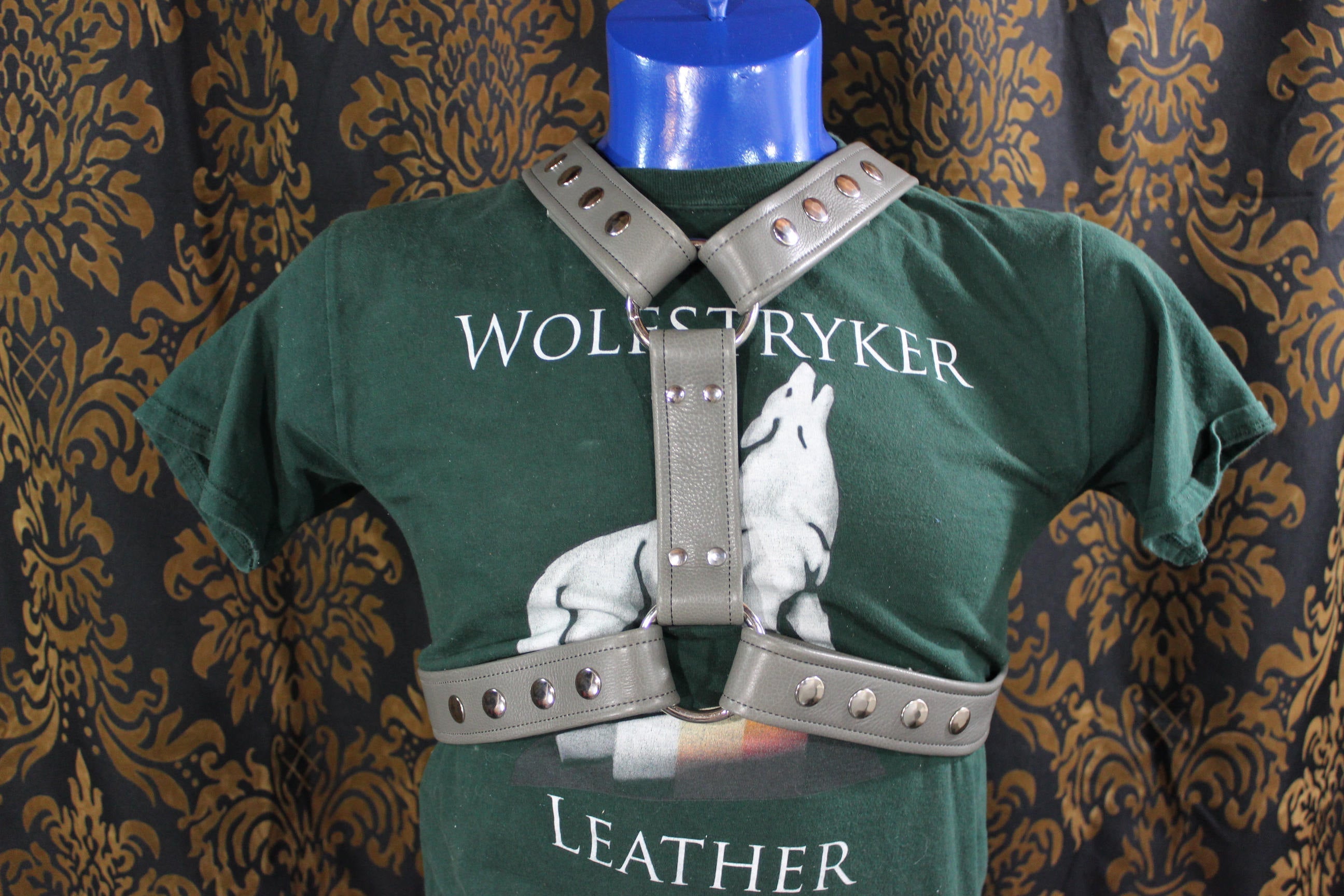 Classic Gray Extended X Harness, Soft Leather Strapping