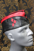 Harlequin Style Leather Garrison Cap