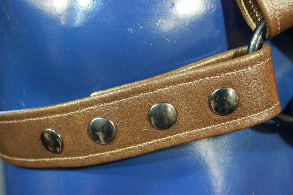 Brown Leather X-Harness, Gunmetal Hardware