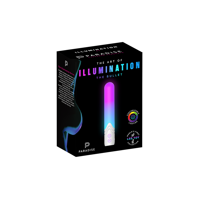 Illumination THE Bullet by Paradise: App-Controlled RGB Waterproof Vibrator