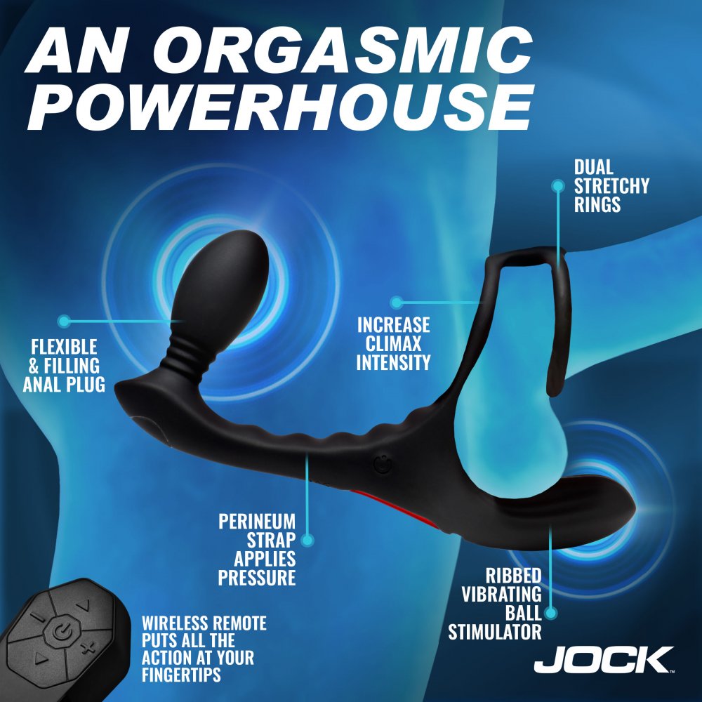 JOCK Enhancers Triple Rush Vibrating C-Ring and Anal Plug