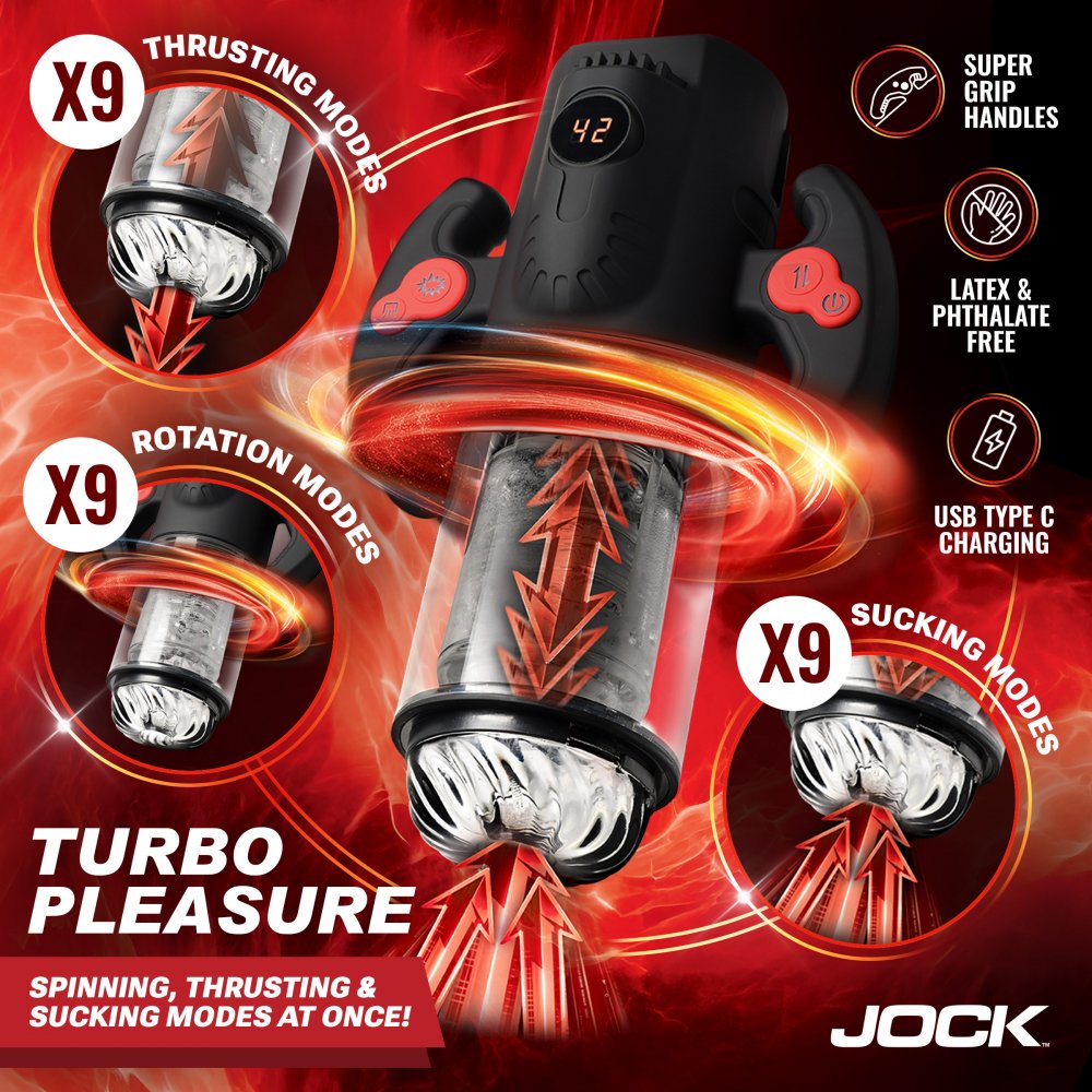 JOCK Advanced Turbo Max Spinning, Thrusting, & Sucking Masturbator