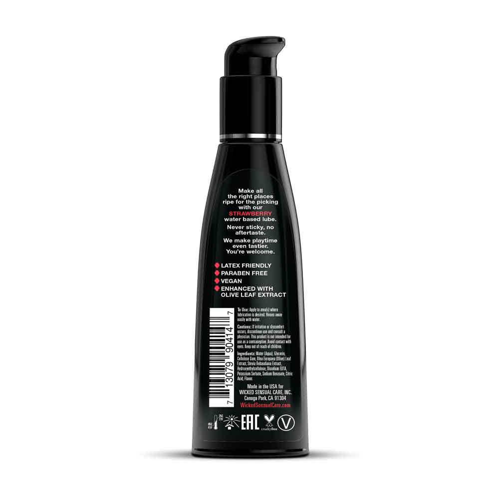 Aqua Strawberry Flavored Water Based Intimate Lubricant - 4 Fl. Oz.