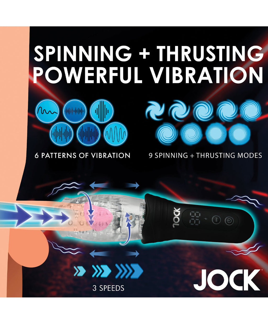 JOCK Advanced Thunder Spin Spinning & Thrusting Masturbator