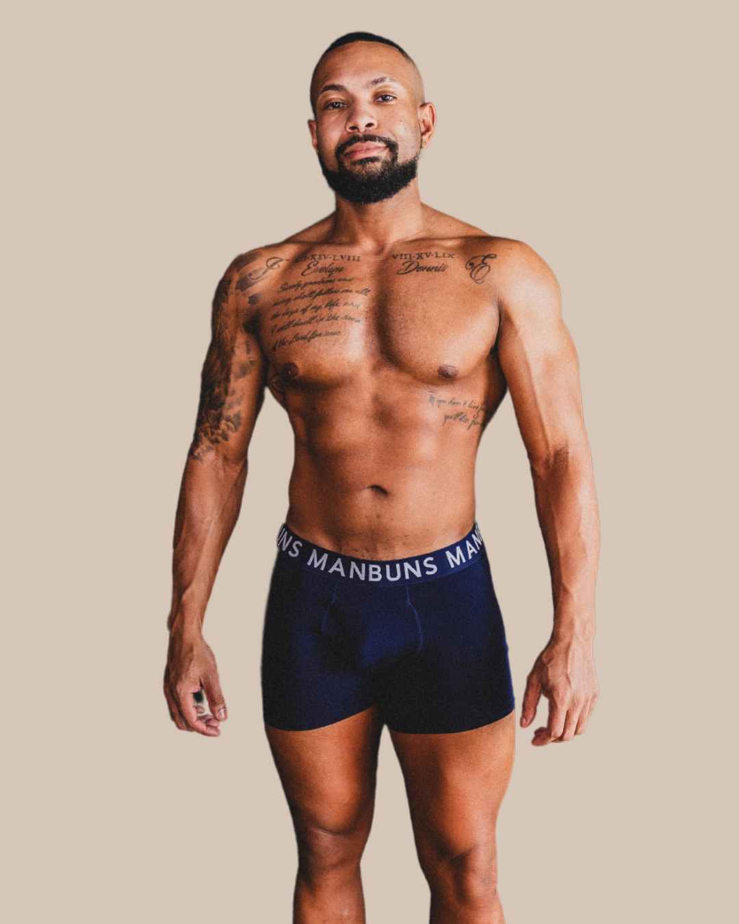 Men's Midnight Navy Blue Boxer Brief Underwear with Pouch