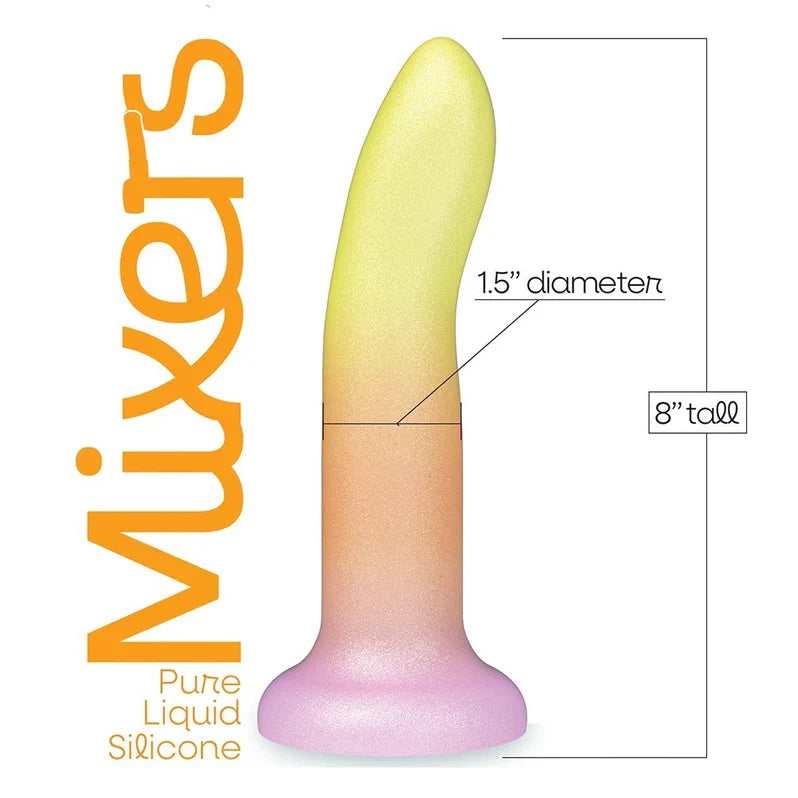 Mixers Tequila Sunrise 8" Liquid Silicone Suction Cup Dildo