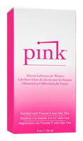 Pink 4oz Glass Bottle Silicone Lubricant