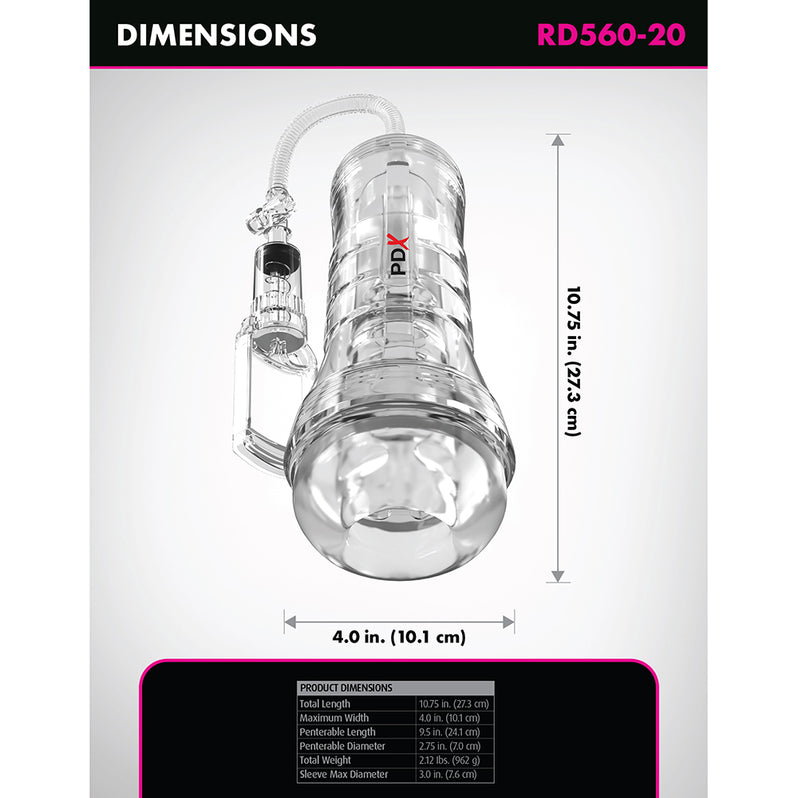 PDX Elite ViewTube Vac XXL See-Thru Pump Stroker