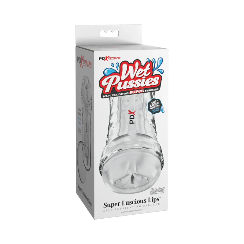 PDX Extreme Wet Pussies Super Luscious Lips Self-Lubricating Stroker