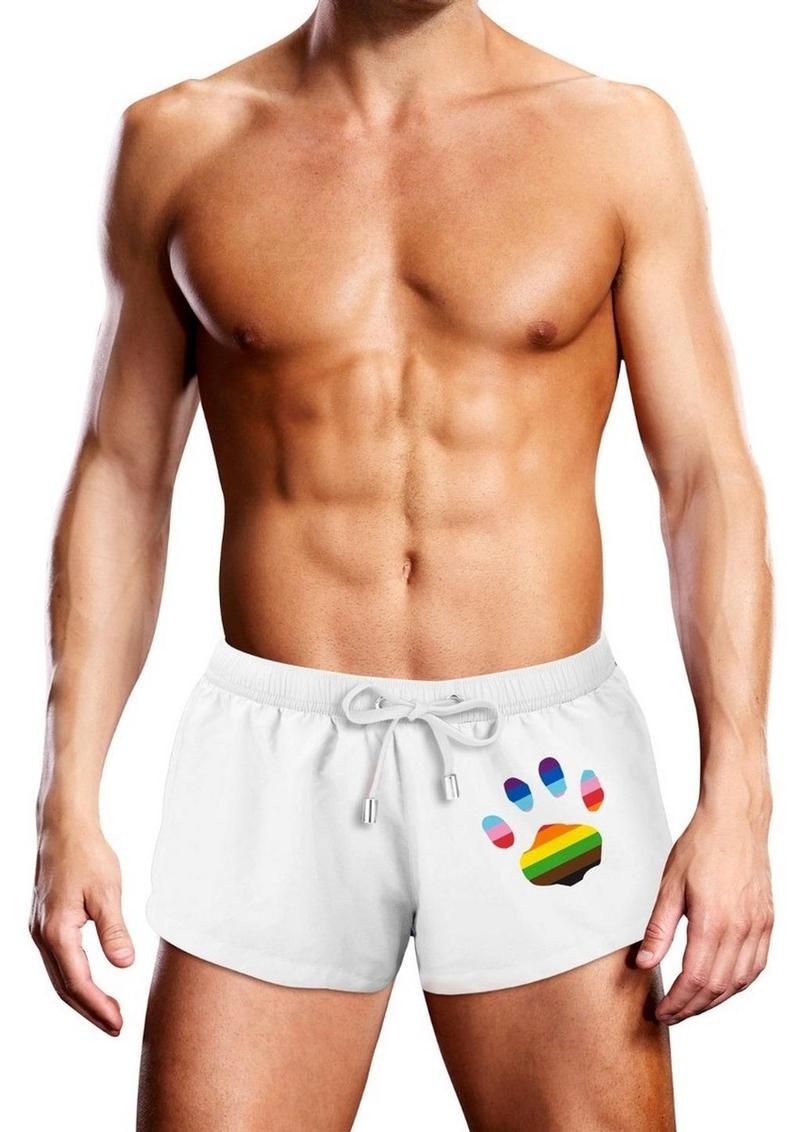 Prowler Oversized Paw Rainbow Swimming Trunk