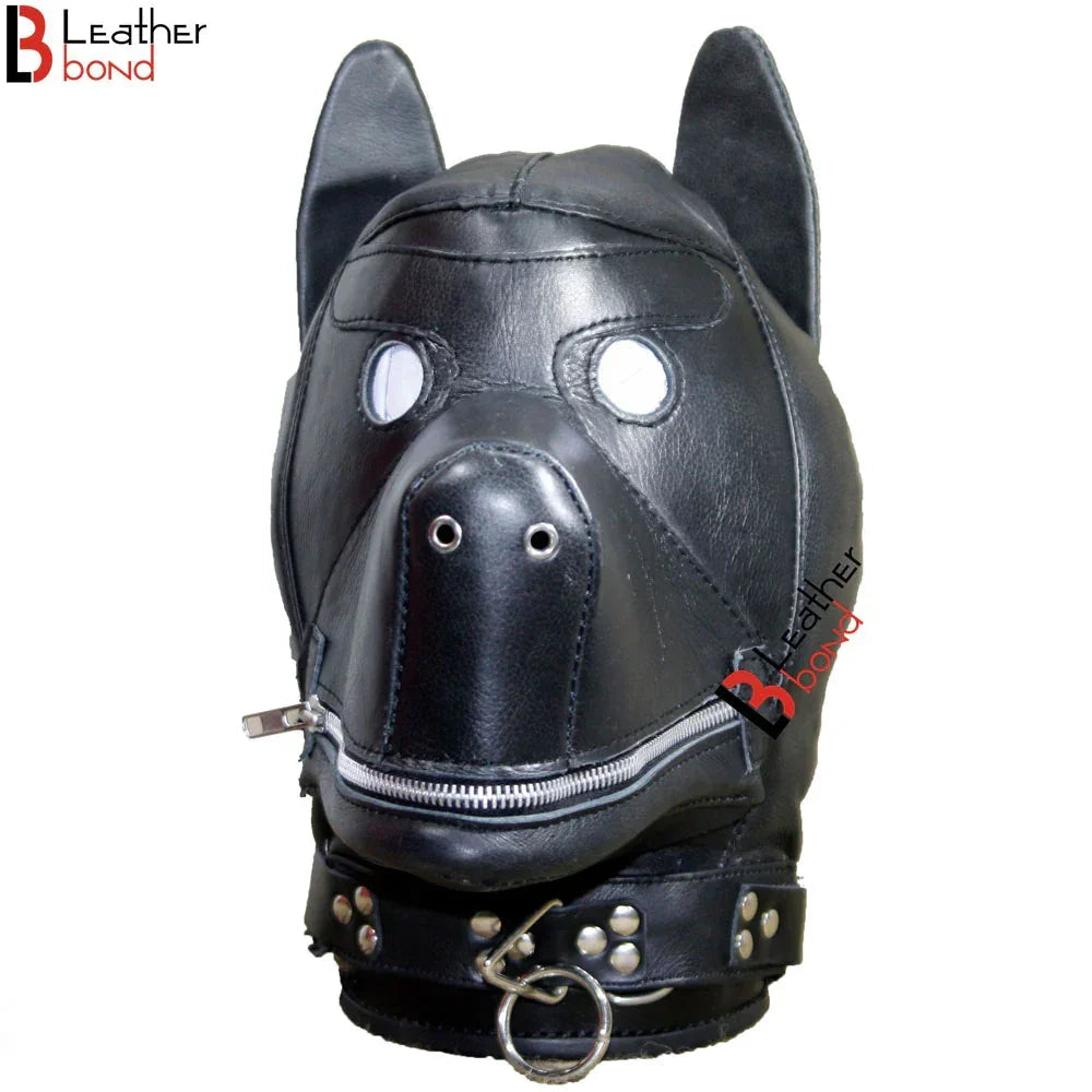 Puppy Play Animal Role Bondage Kit 5-Piece Genuine Cowhide Leather BDSM Restraint Set