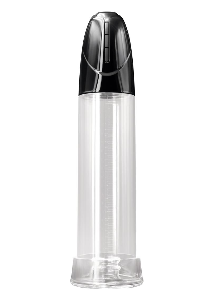 Renegade IQ Rechargeable Penis Pump Clear Cylinder with Black Cap