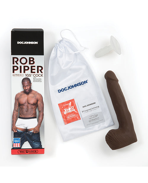 Doc Johnson Signature Cocks: Rob Piper 10.5” Realistic Dildo Chocolate