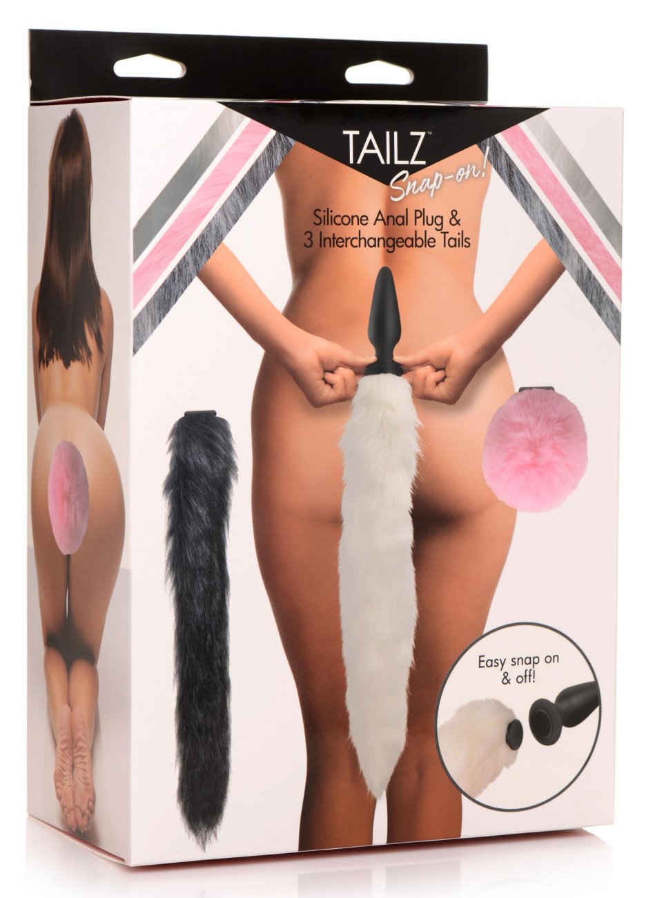 Tailz Silicone Anal Plug with 3 Interchangeable Tails