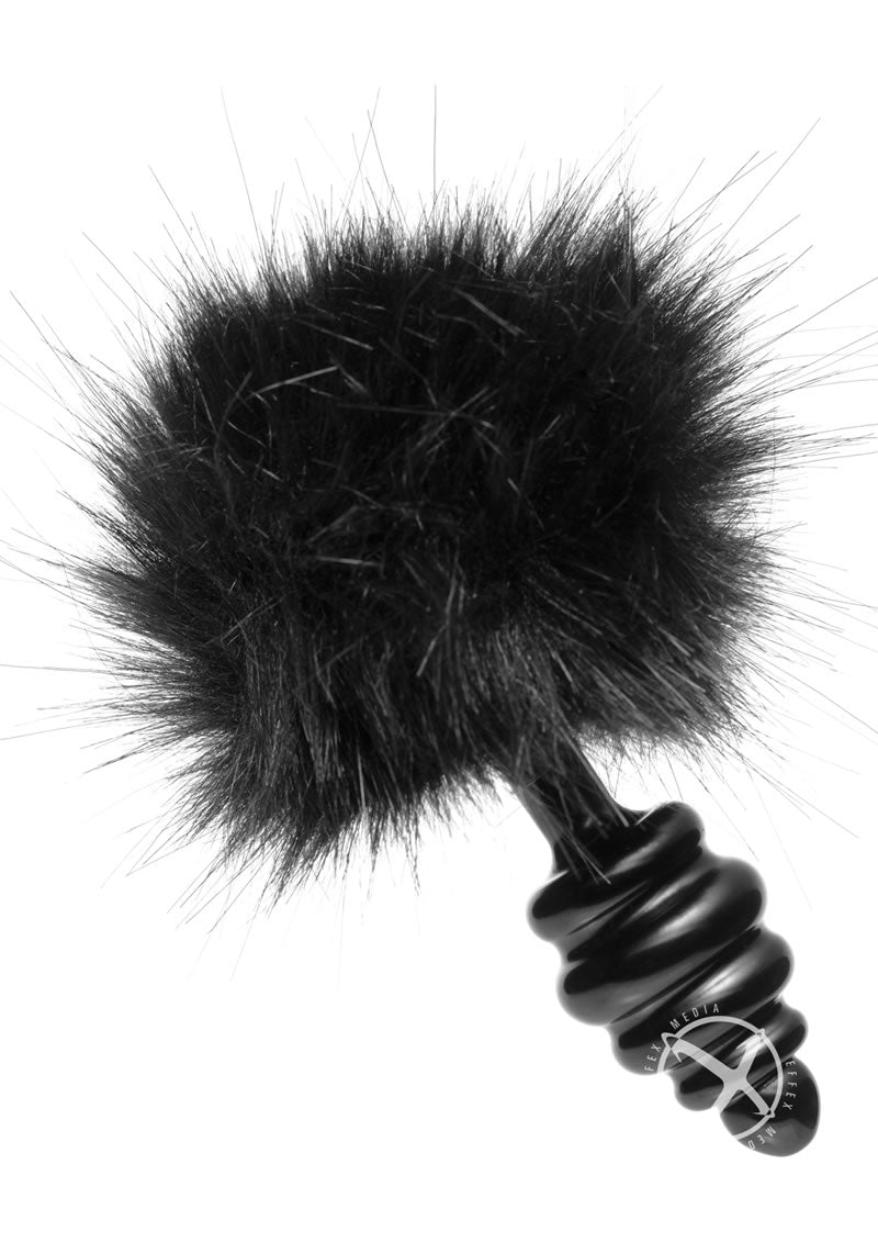 Tailz Black Bunny Tail Anal Plug Faux Fur Anal Plug