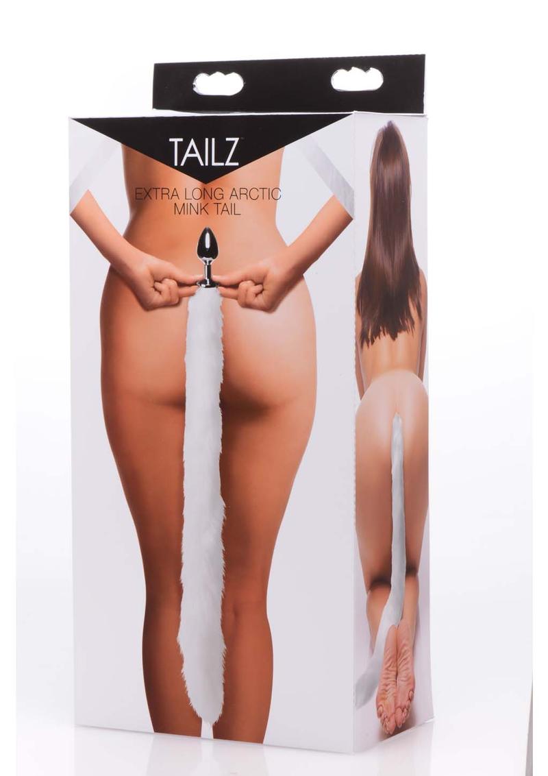 Tailz Extra Long Arctic Mink Tail Anal Plug Faux Fur Roleplay