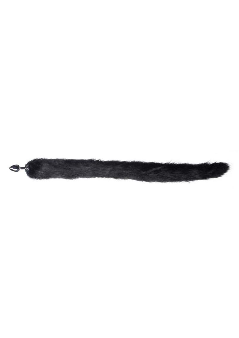 Tailz Extra Long Midnight Mink Tail Anal Plug Luxurious Faux Fur