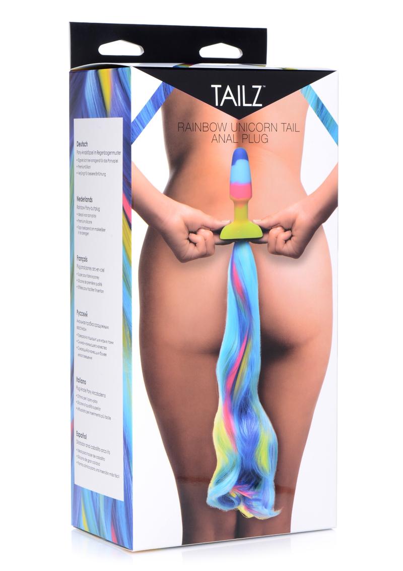 Tailz Rainbow Unicorn Tail Anal Plug Multicolor Design for Fun Play