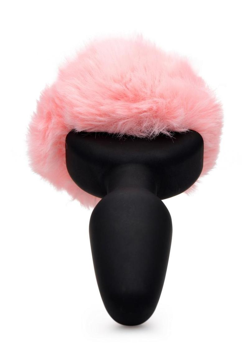 Tailz Vibrating Pink Bunny Tail Anal Plug with Remote Premium Silicone