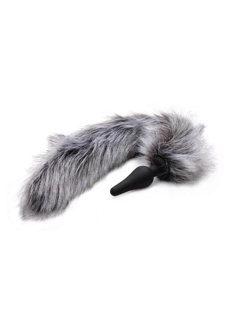 Tailz Grey Wolf Tail Anal Plug And Ears Set Cosplay Fantasy Kit
