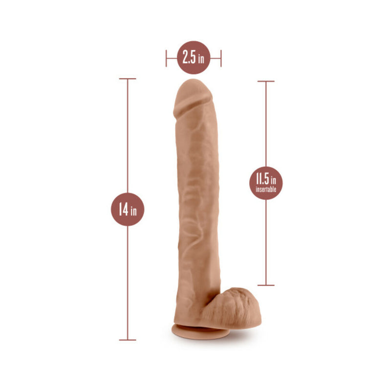Blush Au Naturel Daddy 14" Posable Dildo with Balls