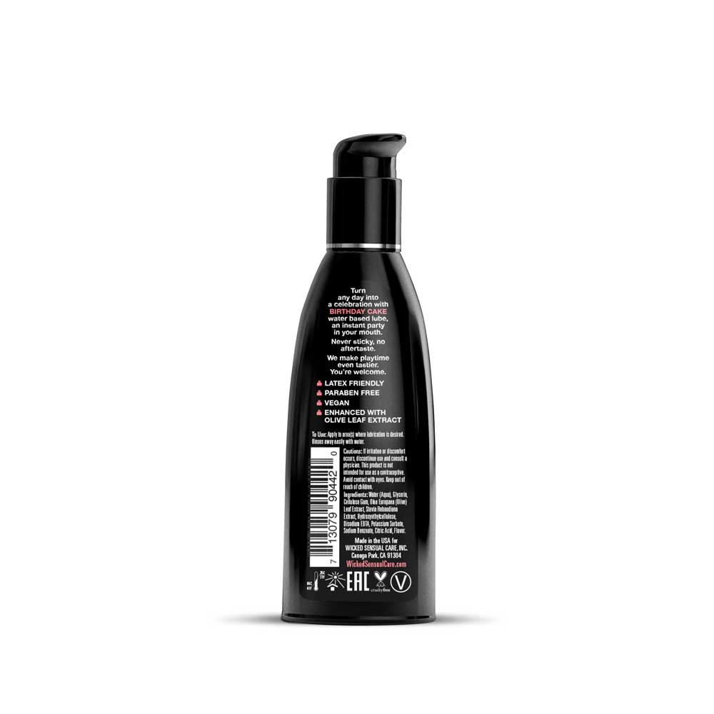 Aqua Birthday Cake Flavored Water Based Intimate Lubricant - 2 Fl. Oz.